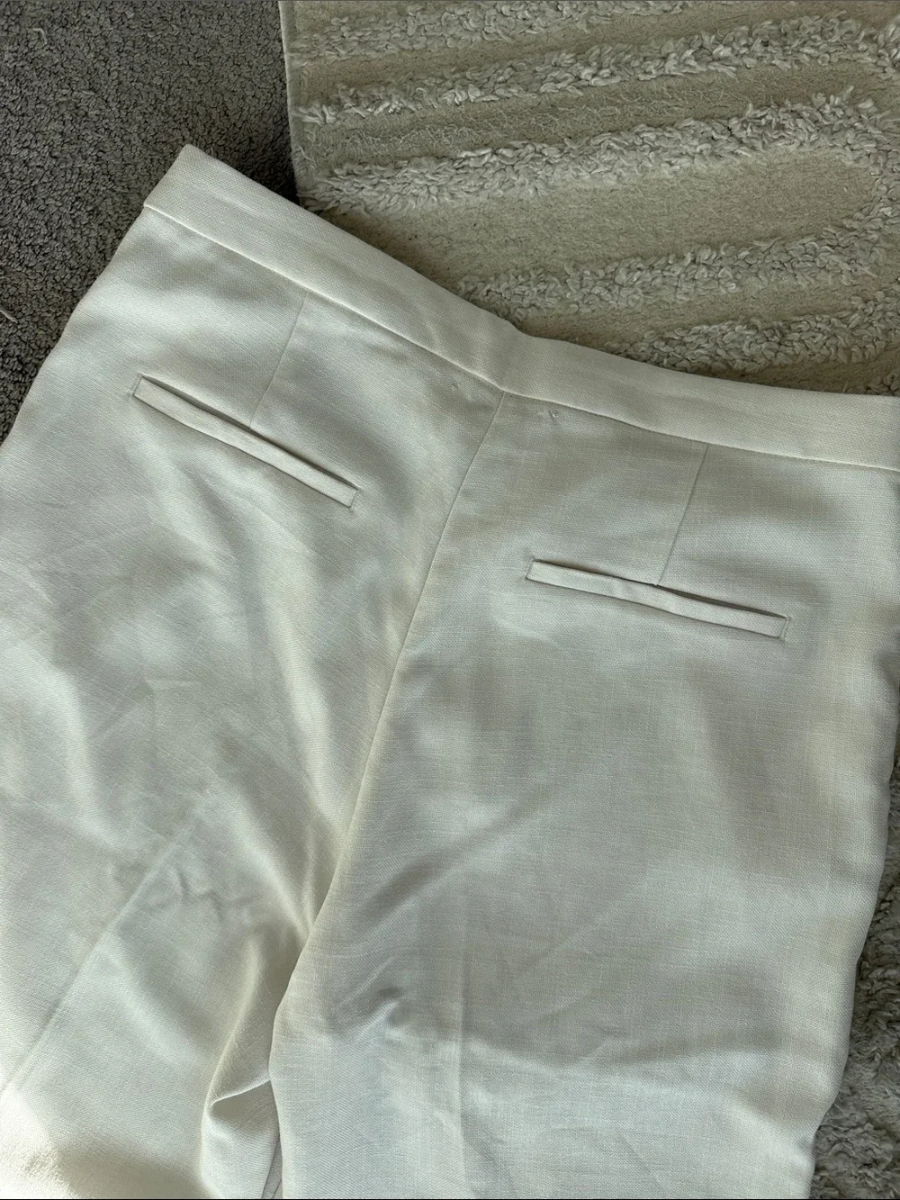 H&M Wide-Leg linen Pants in Off-White